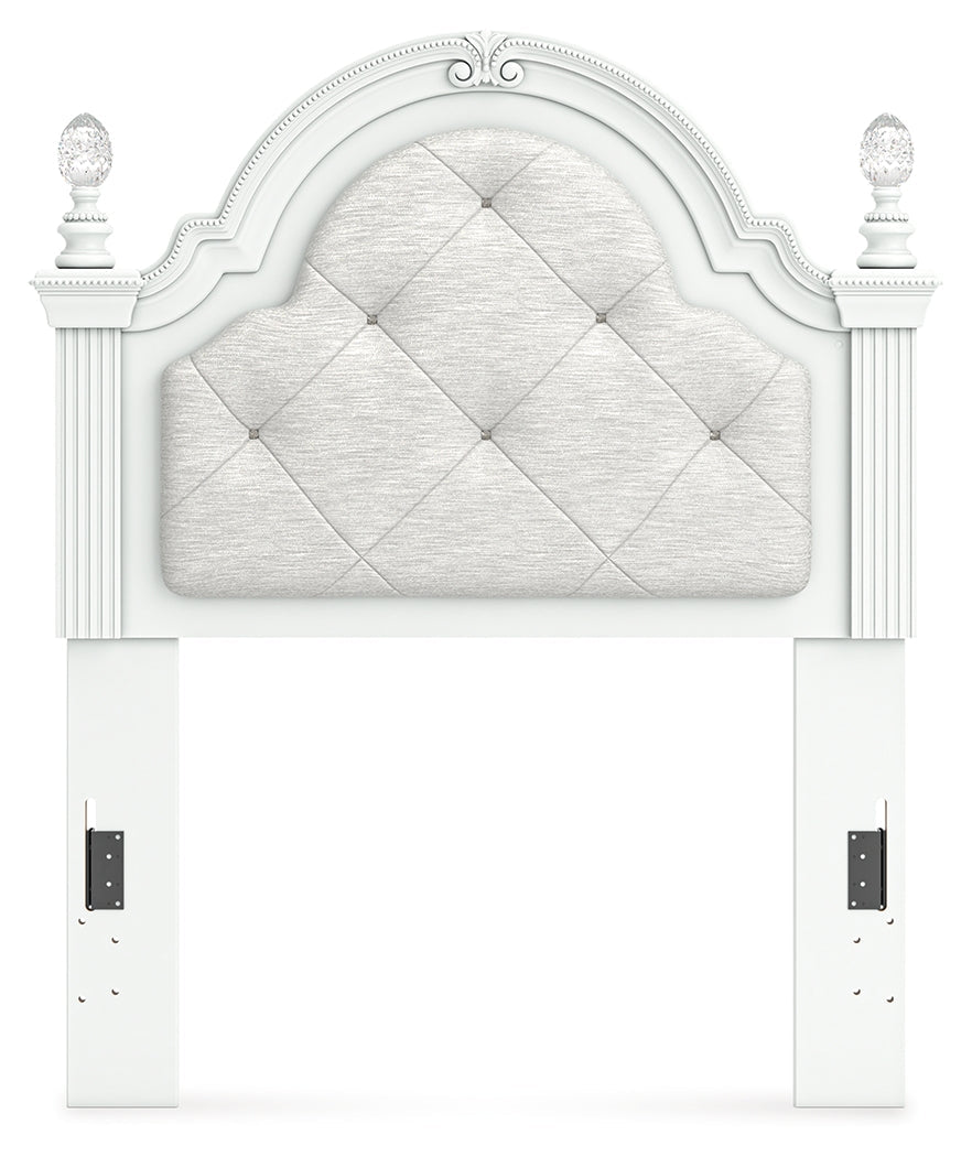 Kozlani White Twin UPH Panel Headboard- Viva Furn