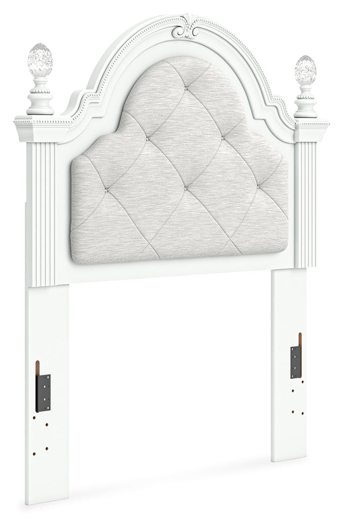 Kozlani White Twin UPH Panel Headboard- Viva Furn