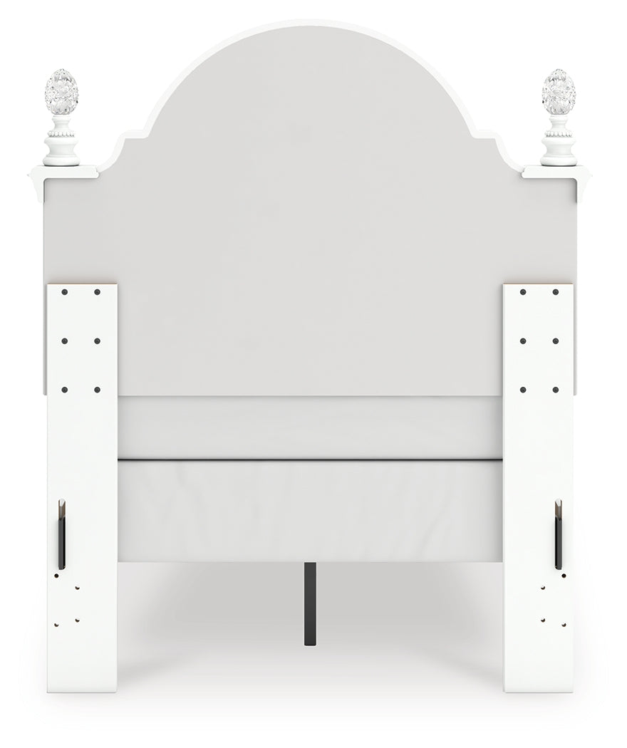 Kozlani White Twin Upholstered Panel Bed- Viva Furn