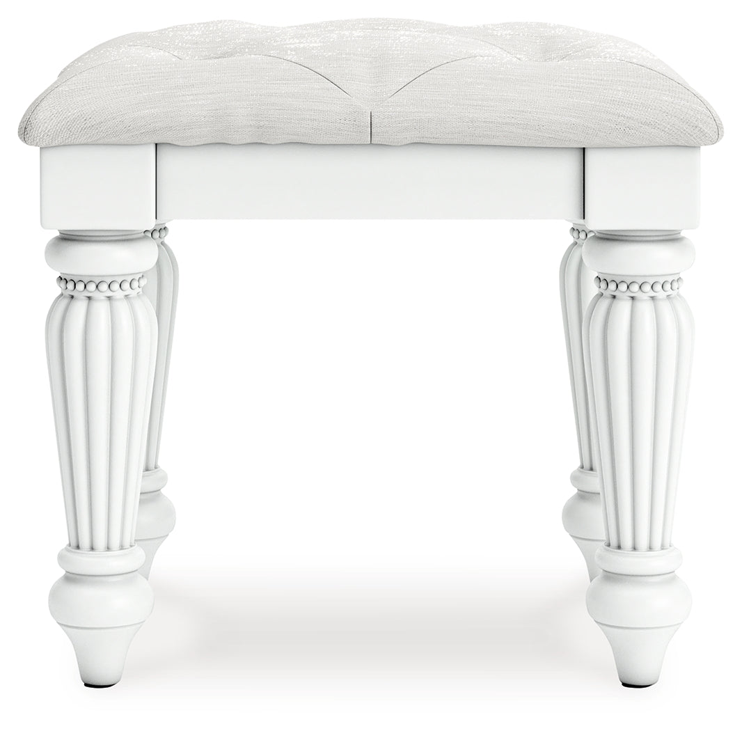 Kozlani White Vanity, Mirror and Stool- Viva Furn