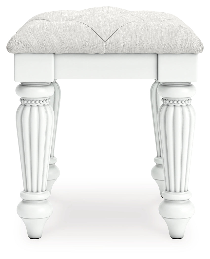 Kozlani White Vanity, Mirror and Stool- Viva Furn