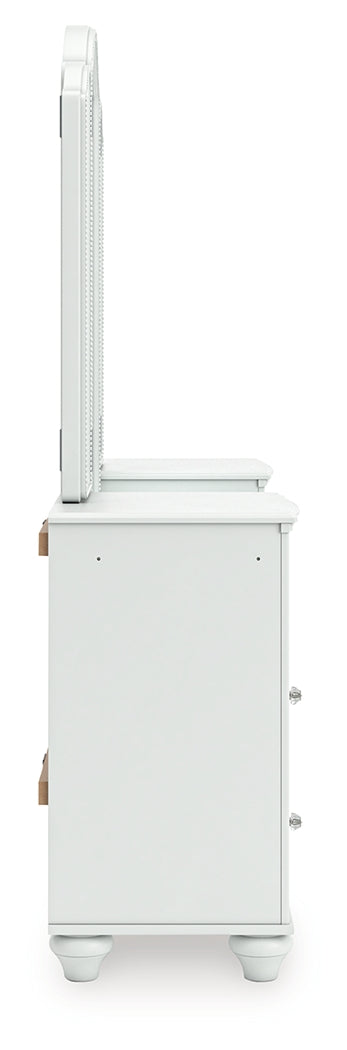 Kozlani White Vanity, Mirror and Stool- Viva Furn
