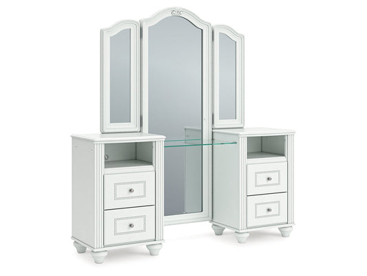 Kozlani White Vanity with Mirror- Viva Furn