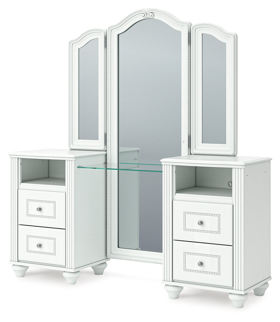 Kozlani White Vanity with Mirror- Viva Furn