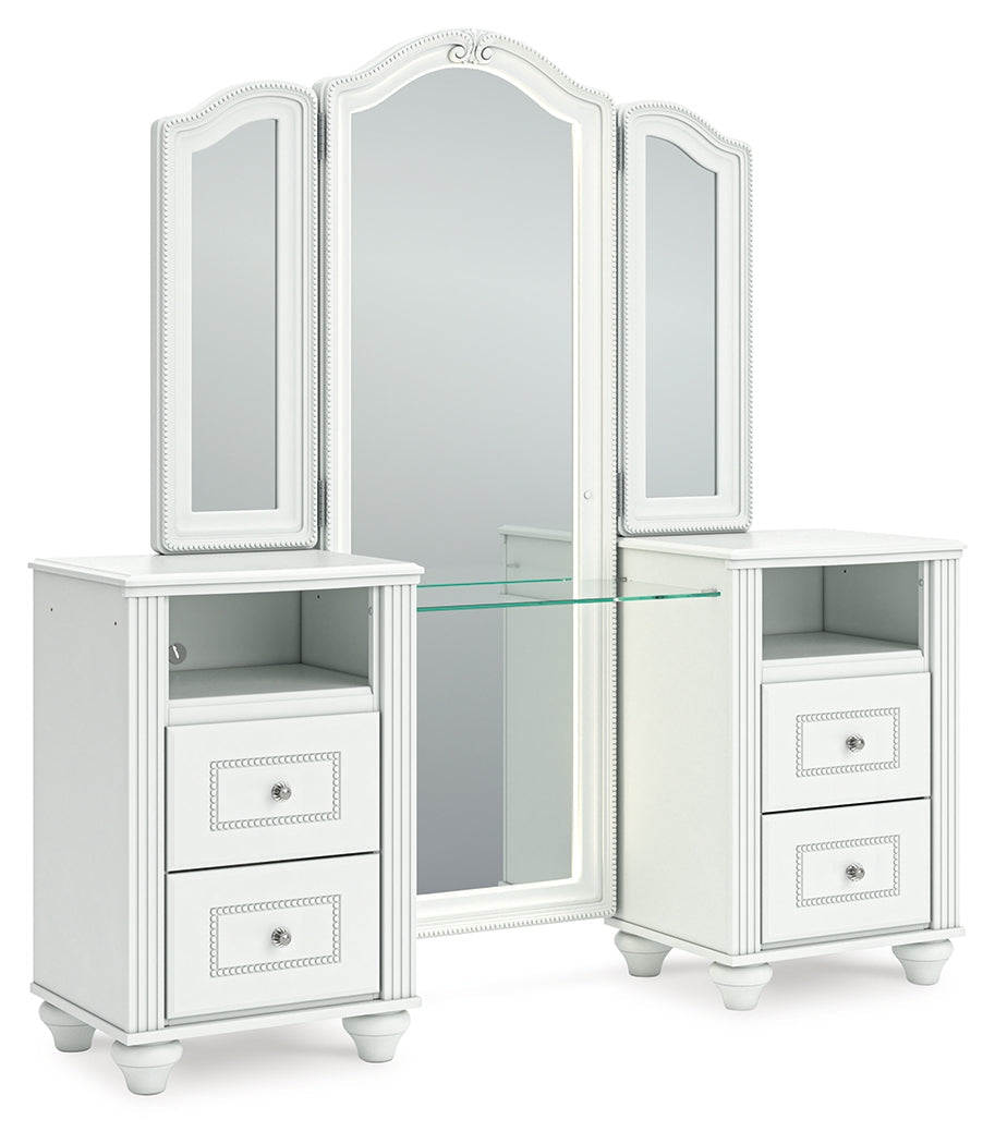 Kozlani White Vanity with Mirror- Viva Furn