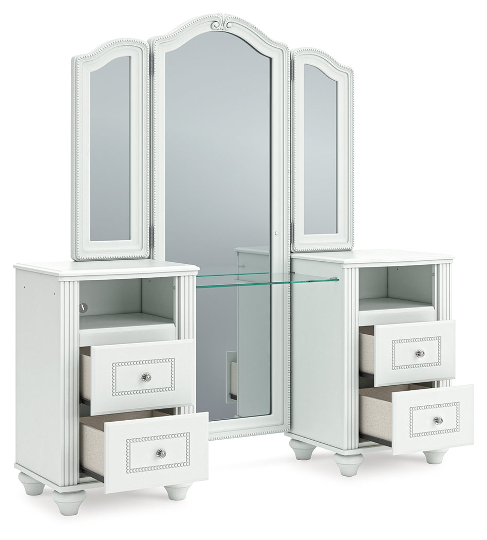 Kozlani White Vanity with Mirror- Viva Furn