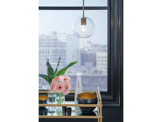 Cordunn Clear/Brass Pendant Light