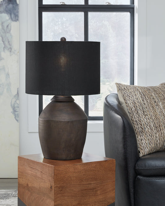 Naareman Metallic Black Table Lamp