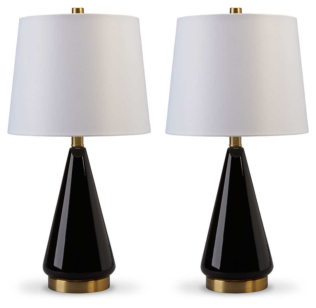 Ackson Black & Brass Finish Table Lamp (Set of 2)