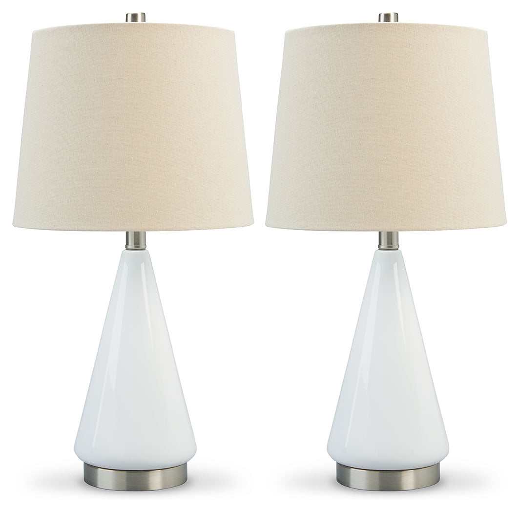 Ackson White & Silver Finish Table Lamp (Set of 2)