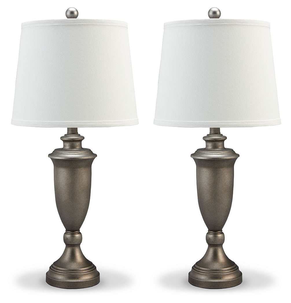 Doraley Antique Silver Finish Table Lamp (Set of 2)