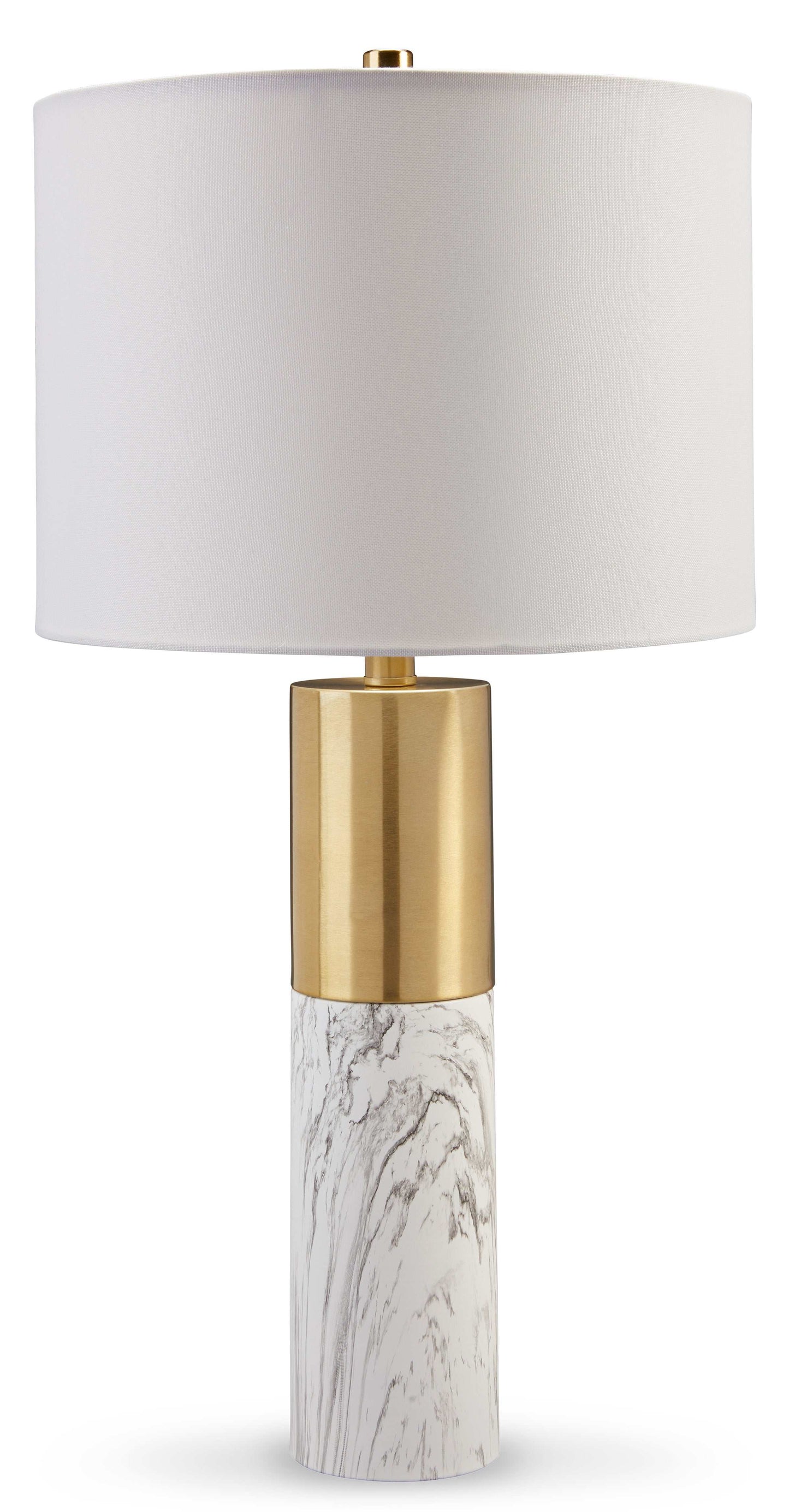 Samney Gold Finish & White Table Lamp (Set of 2)