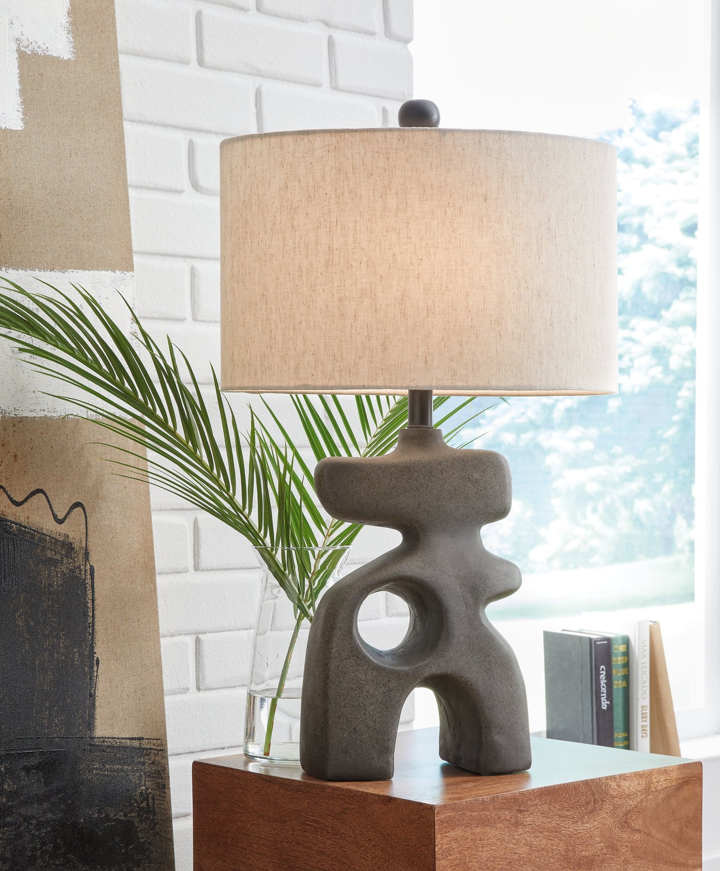 Danacy Distressed Black Table Lamp