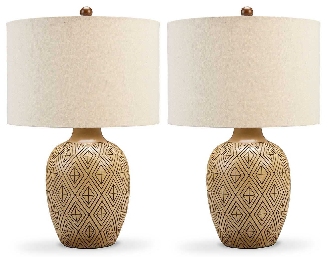 Jairgan Tan & Black Table Lamp (Set of 2)