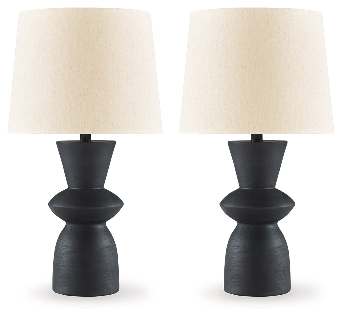 Scarbot Distressed Black Table Lamp (Set of 2)