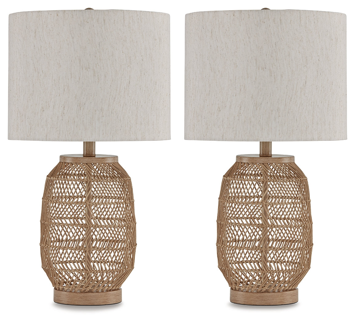 Orenman Light Brown Table Lamp (Set of 2)