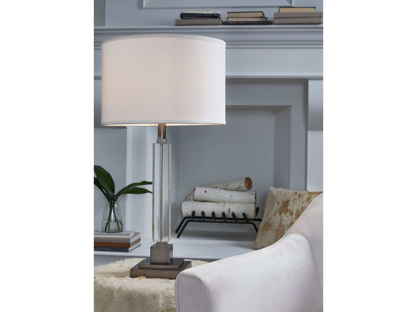 Deccalen Clear/Silver Finish Table Lamp