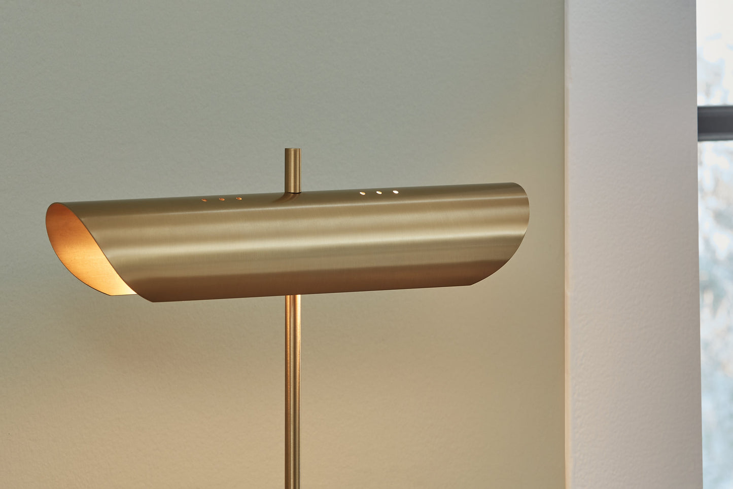 Rowleigh Gold Finish/White Desk Lamp