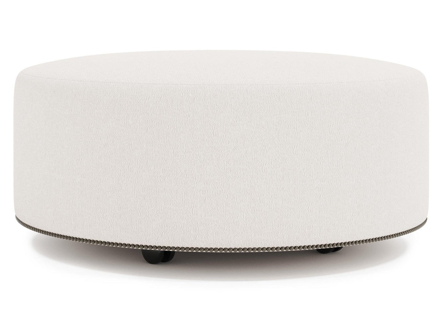 LOLO White/Cream Fabric Cocktail Ottoman - Ornate Home