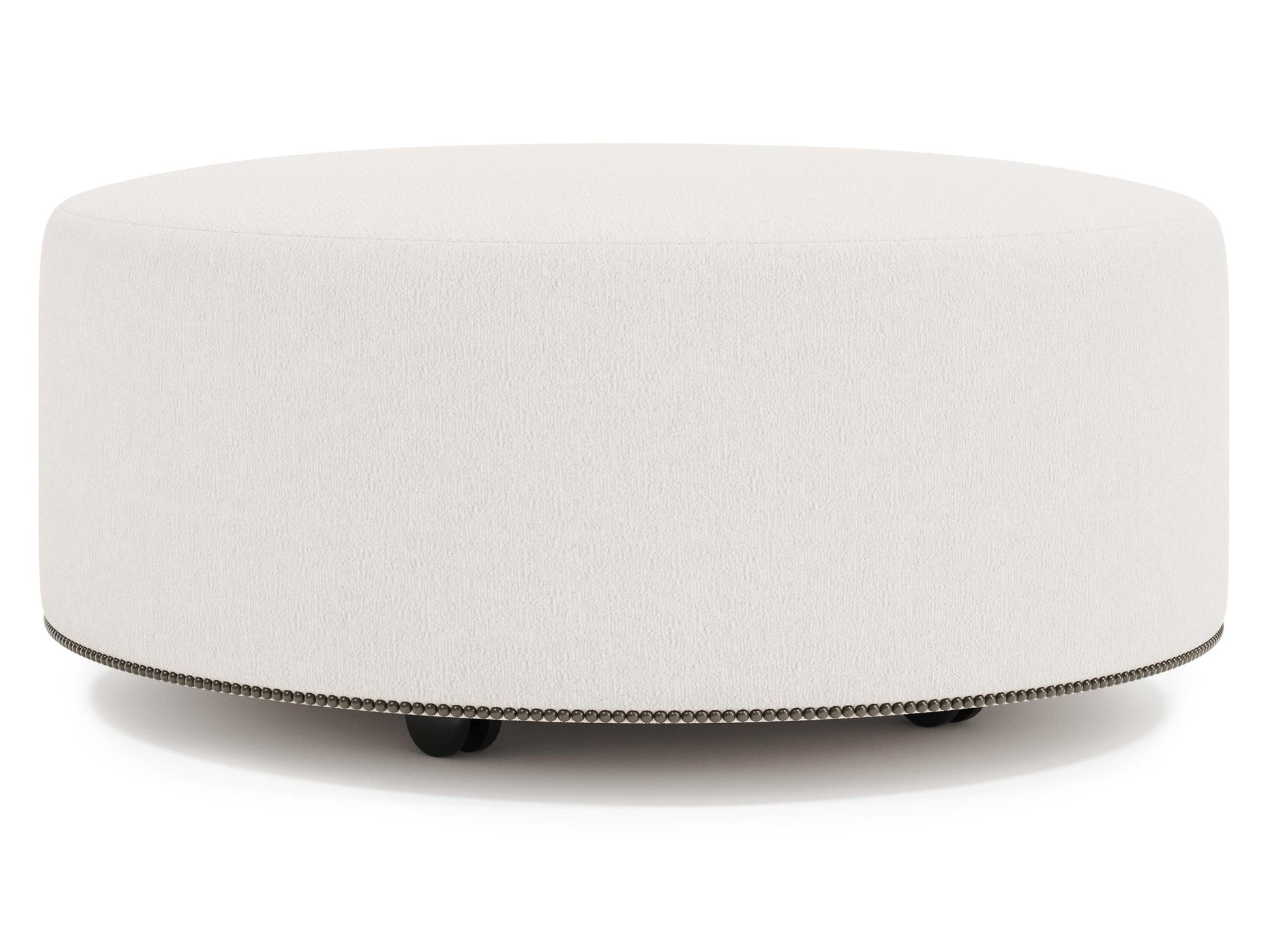 LOLO White/Cream Fabric Cocktail Ottoman - Ornate Home
