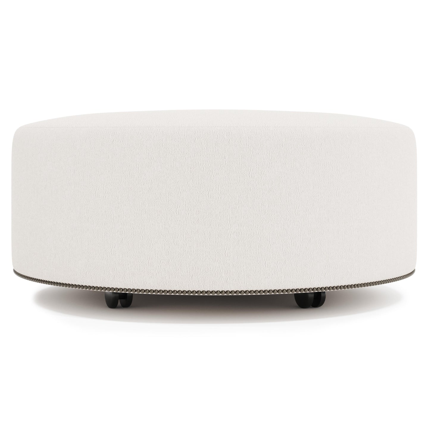 LOLO White/Cream Fabric Cocktail Ottoman - Ornate Home