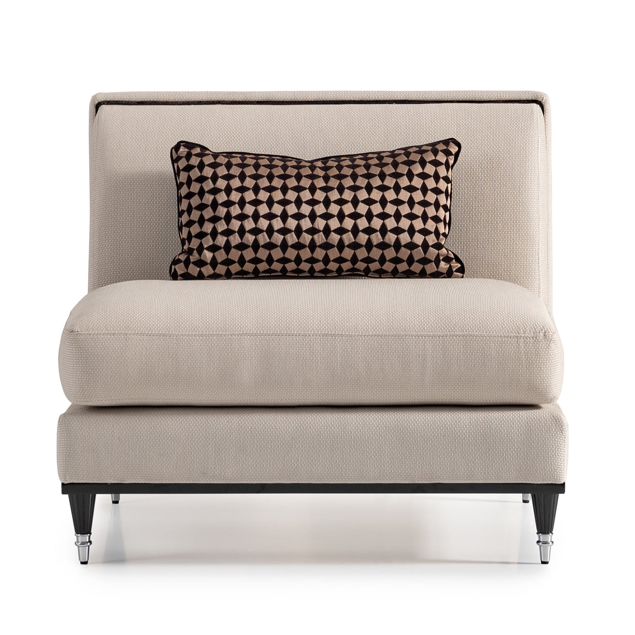 La Francaise Black Ice/Café Armless Accent Chair - Ornate Home