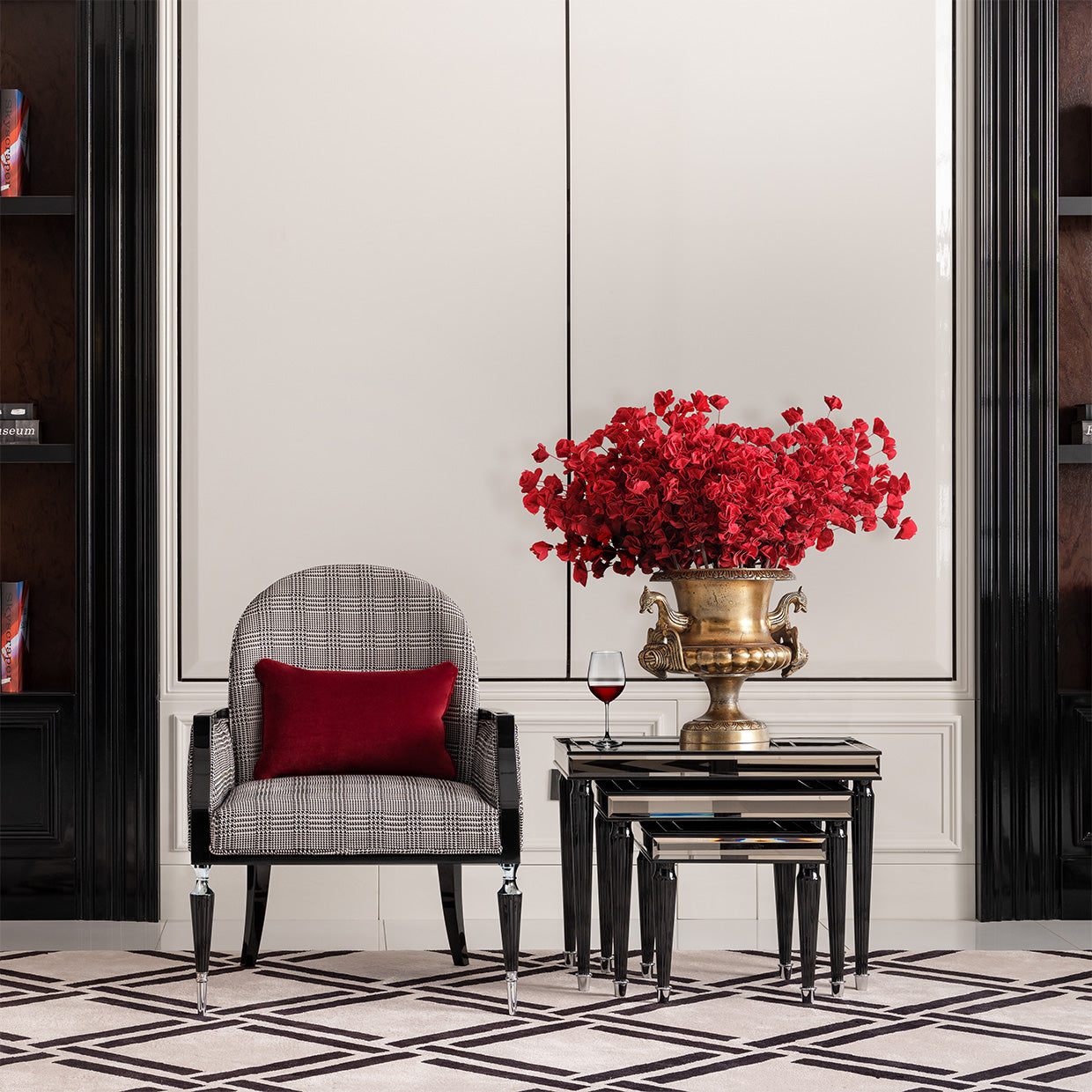 La Francaise Black Ice/Domino Accent Chair - Ornate Home