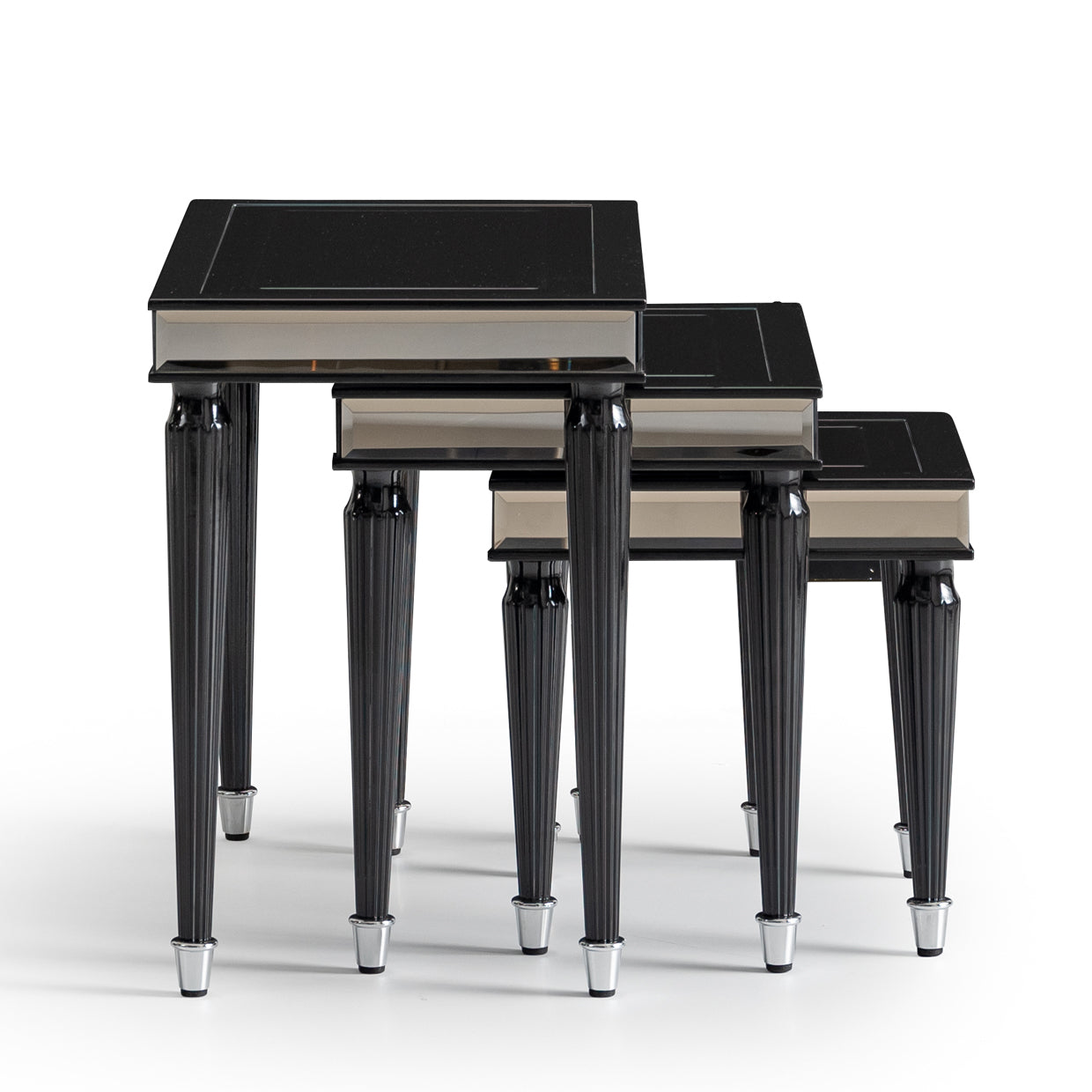 La Francaise Black Ice Nesting Tables (Set of 3) - Ornate Home
