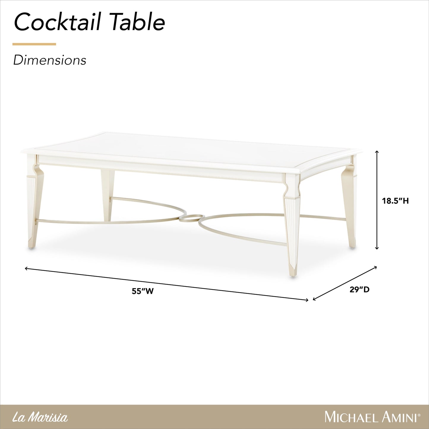 La Marisia Creamy Pearl Cocktail Table - Ornate Home