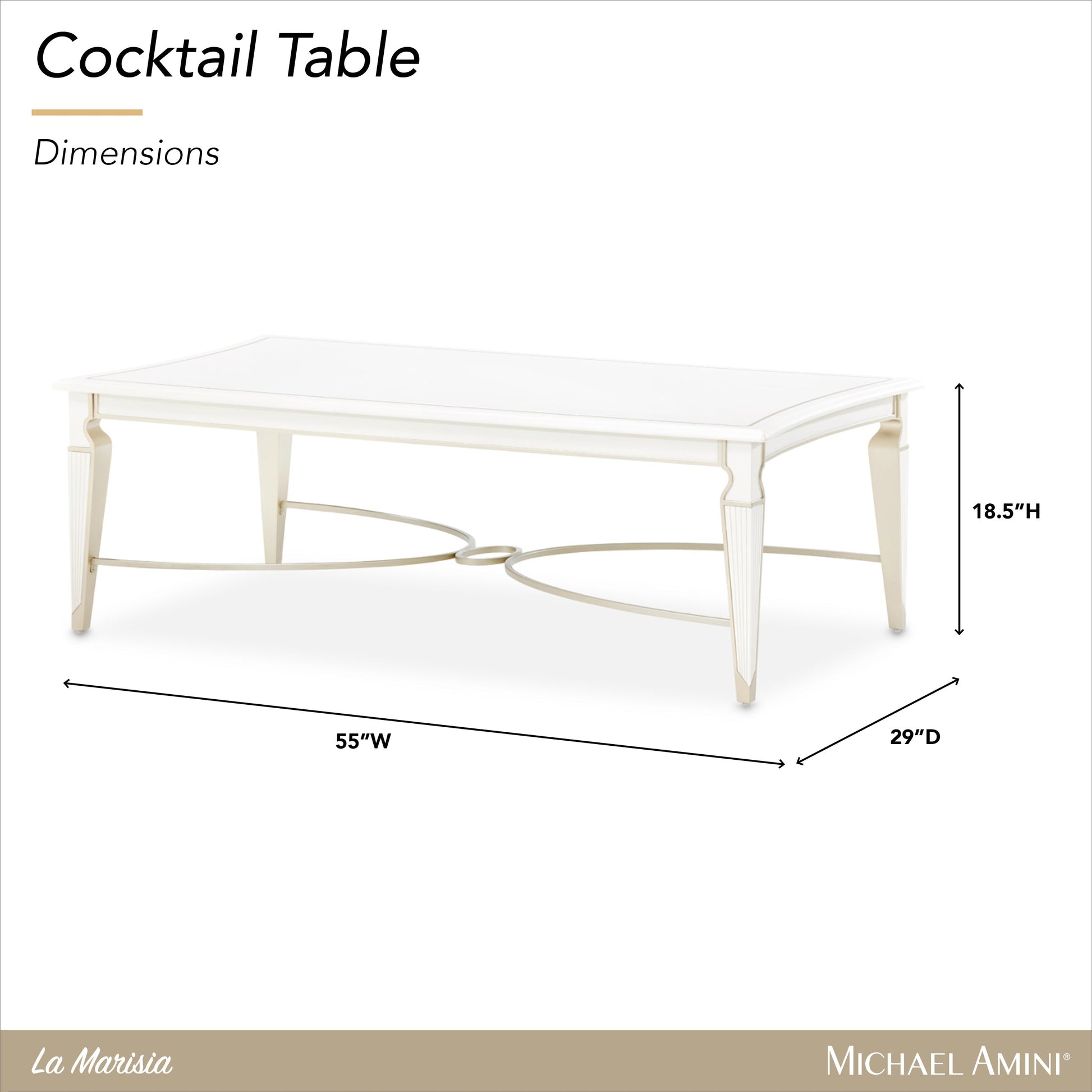 La Marisia Creamy Pearl Cocktail Table - Ornate Home