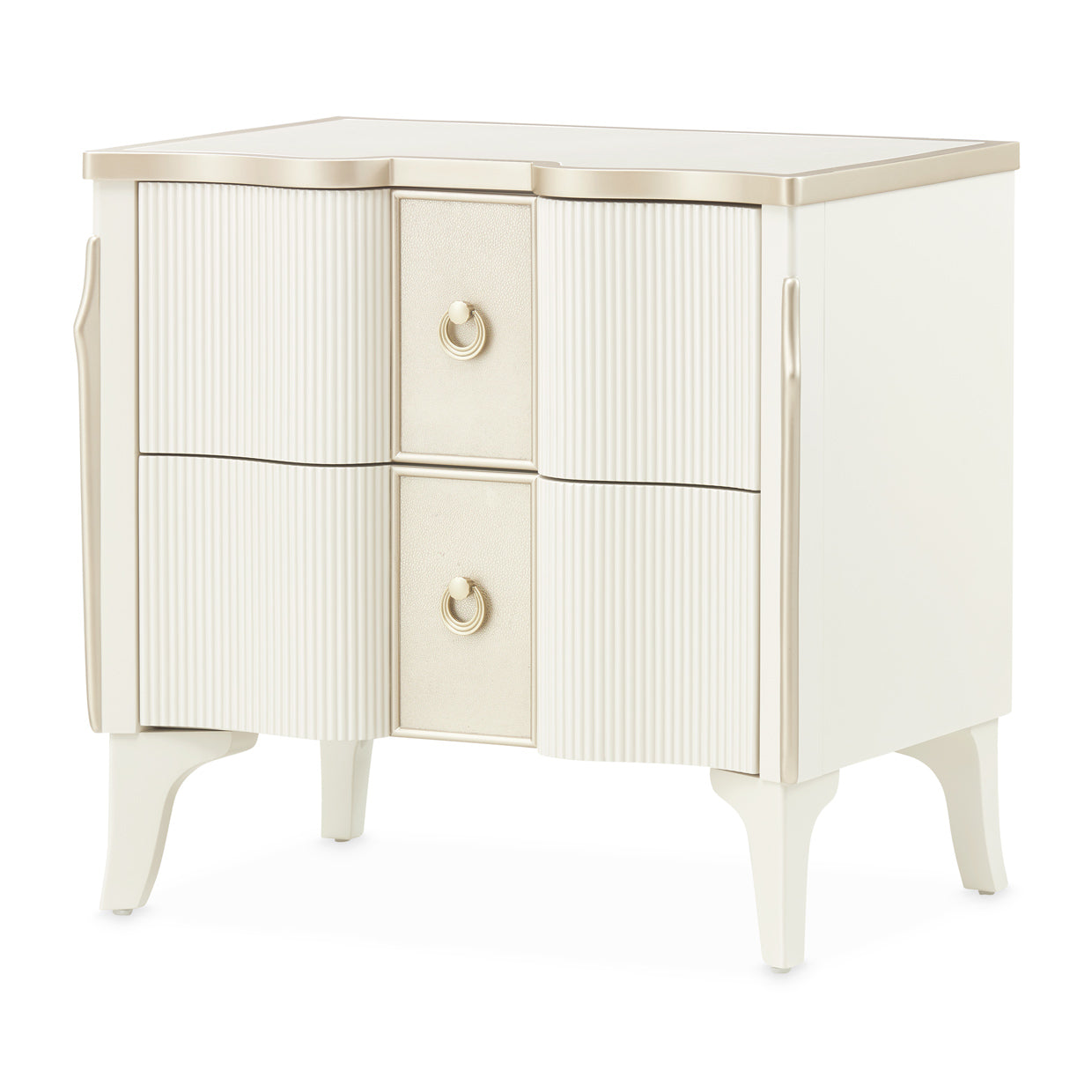 La Marisia Creamy Pearl Nightstand - Ornate Home