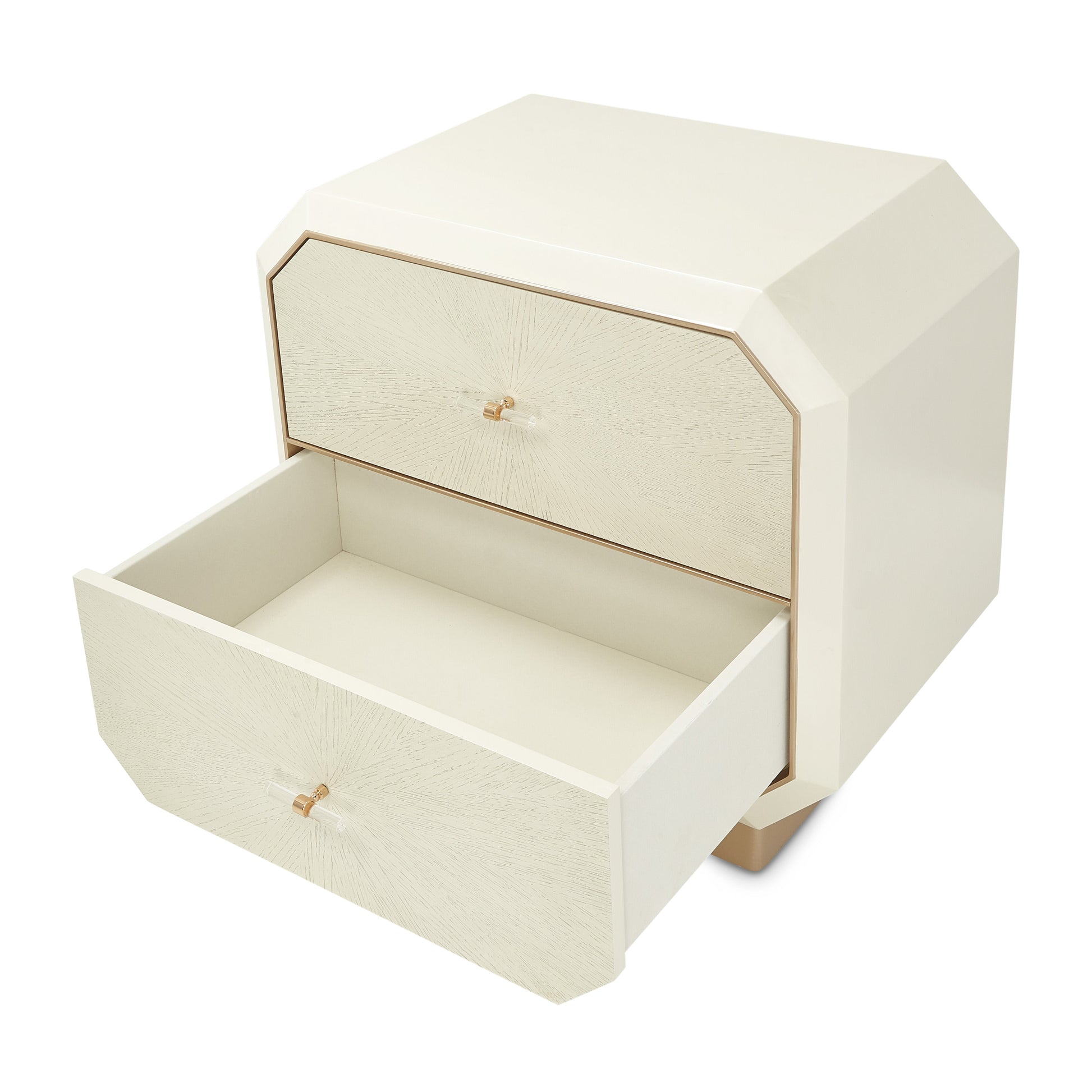La Rachelle Medium Champagne 2-Drawer Nightstand - Ornate Home