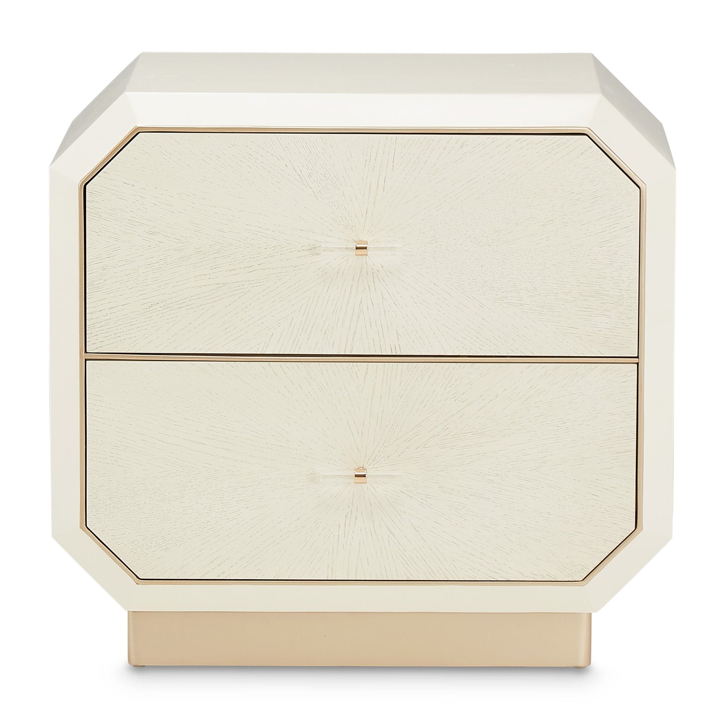 La Rachelle Medium Champagne 2-Drawer Nightstand - Ornate Home