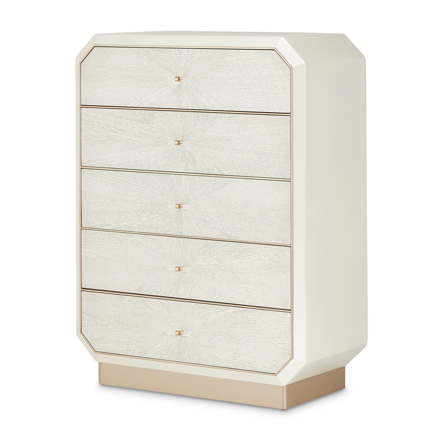 La Rachelle Medium Champagne 5-Drawer Chest - Ornate Home