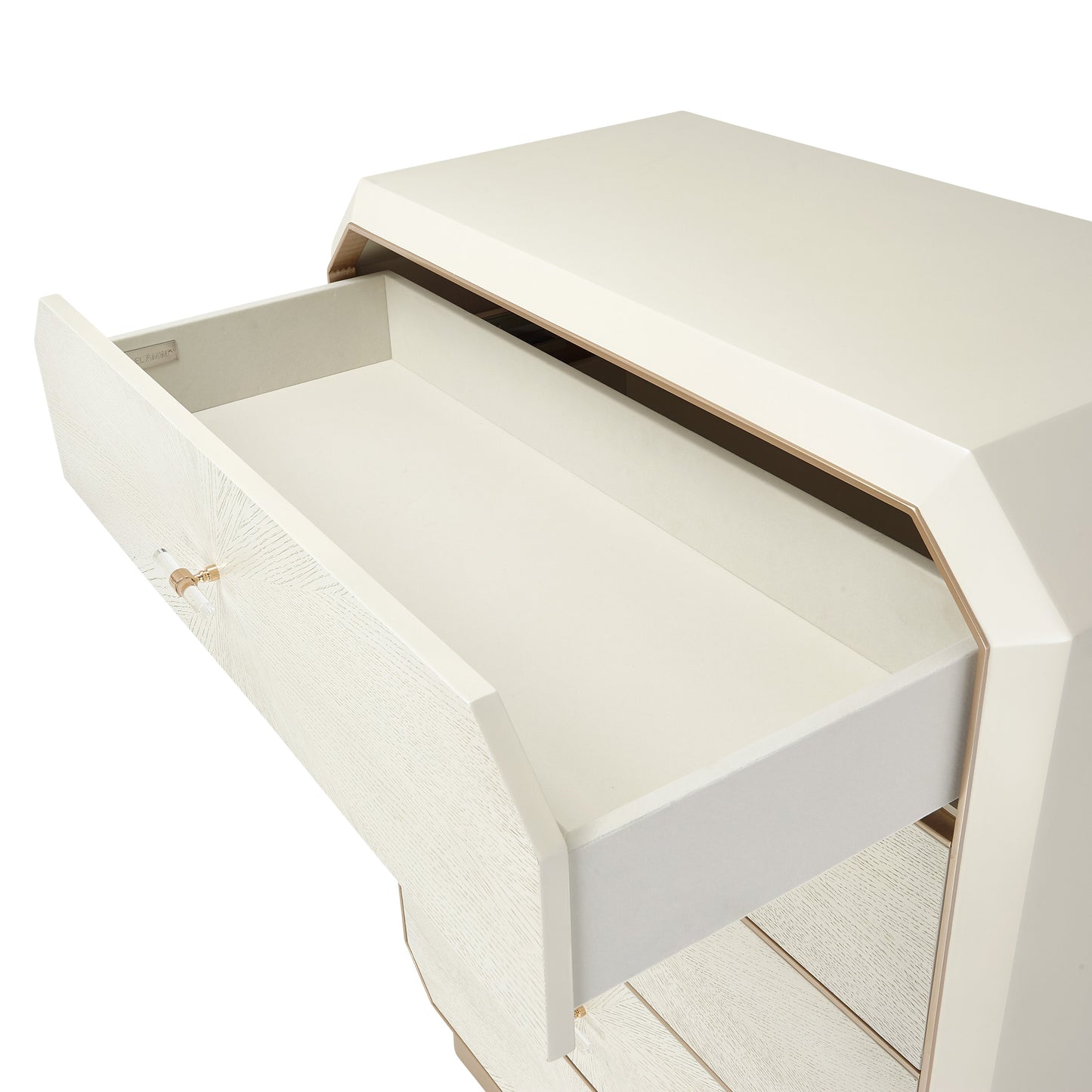 La Rachelle Medium Champagne 5-Drawer Chest - Ornate Home