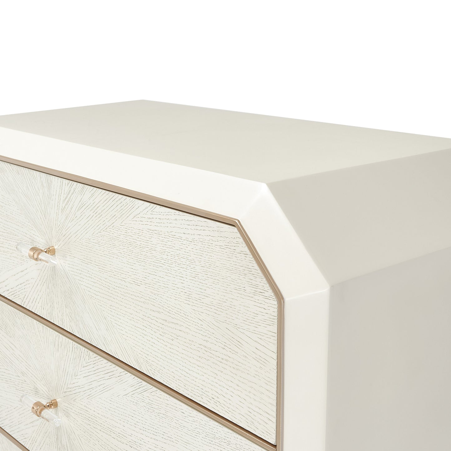 La Rachelle Medium Champagne 5-Drawer Chest - Ornate Home