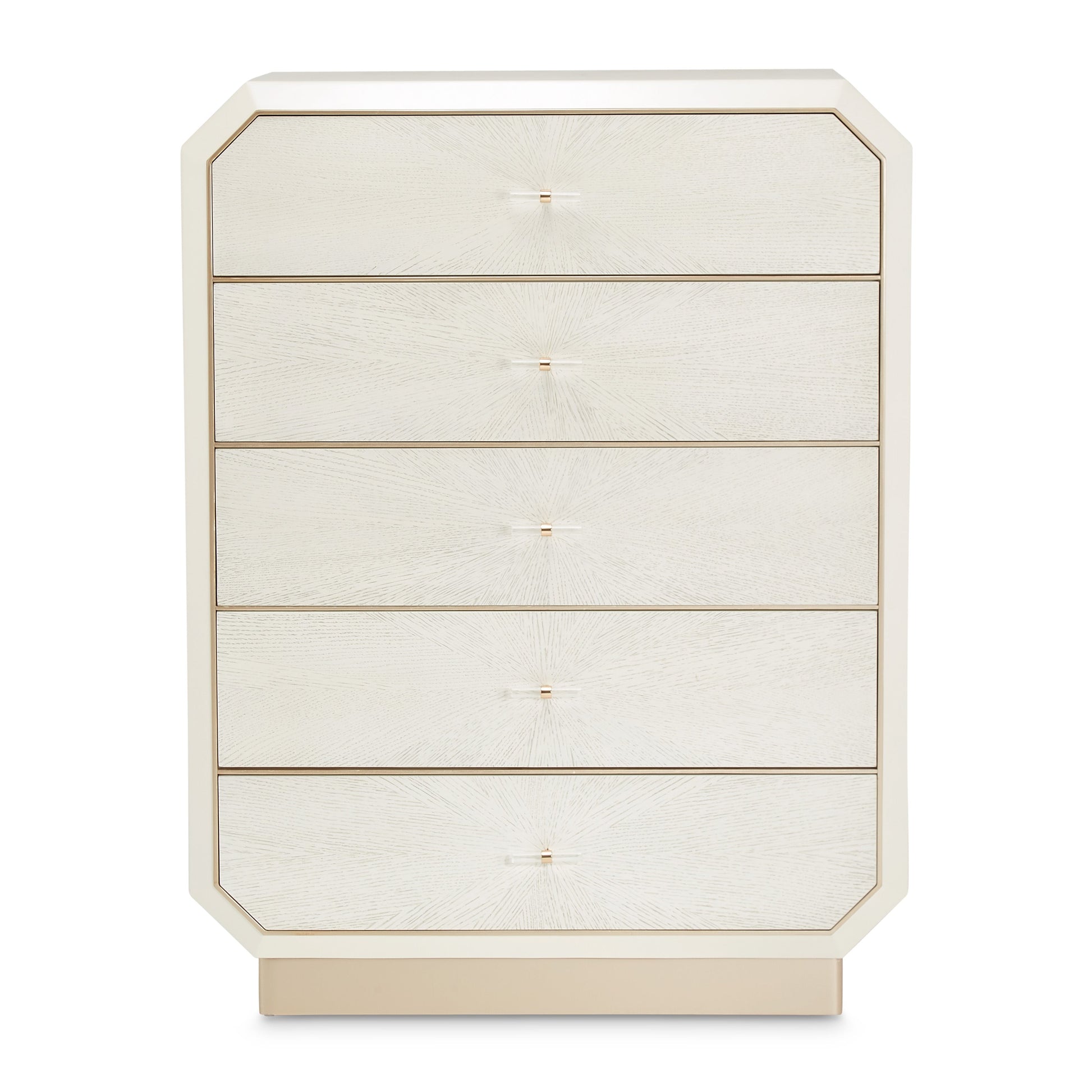 La Rachelle Medium Champagne 5-Drawer Chest - Ornate Home