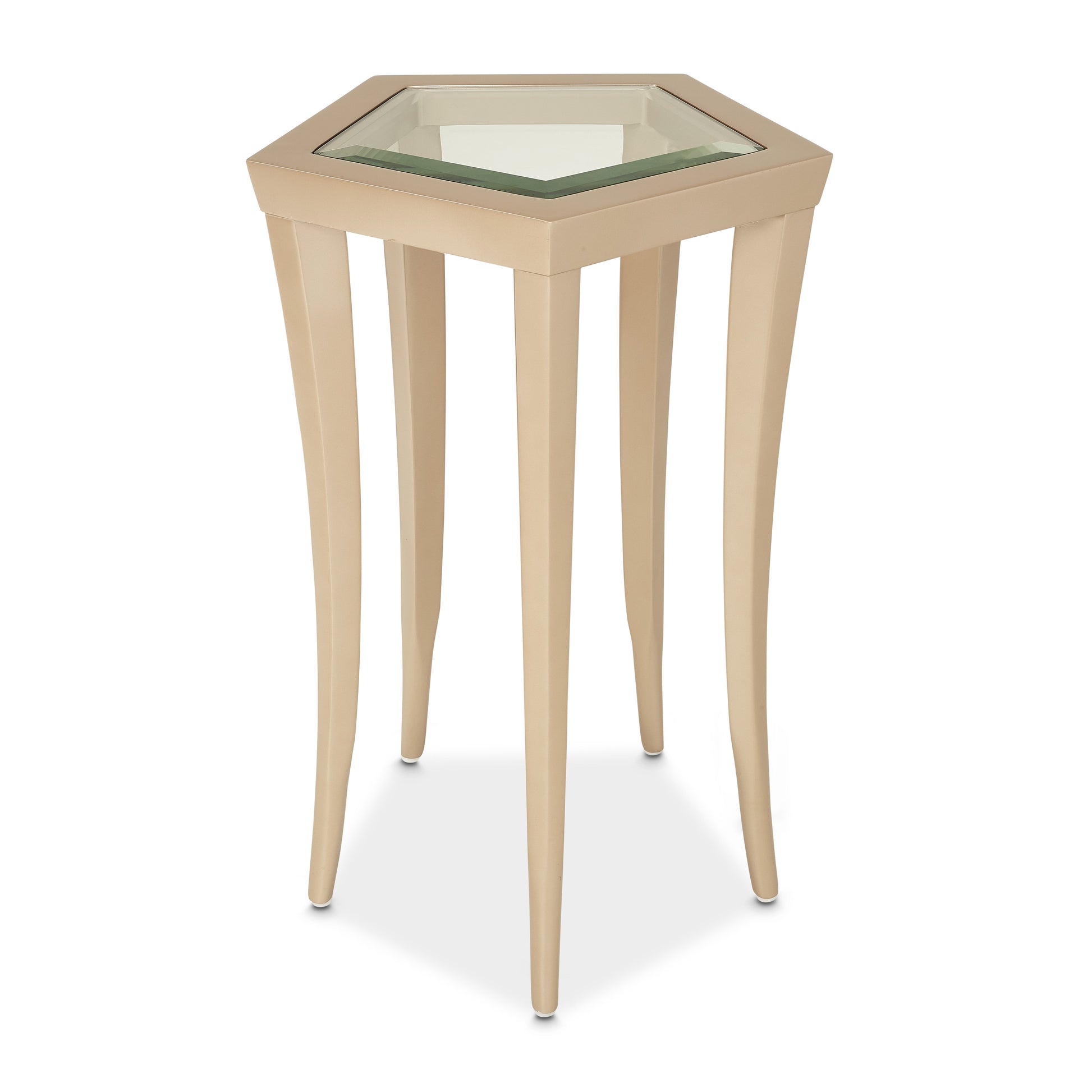 La Rachelle Medium Champagne Chairside Table - Ornate Home