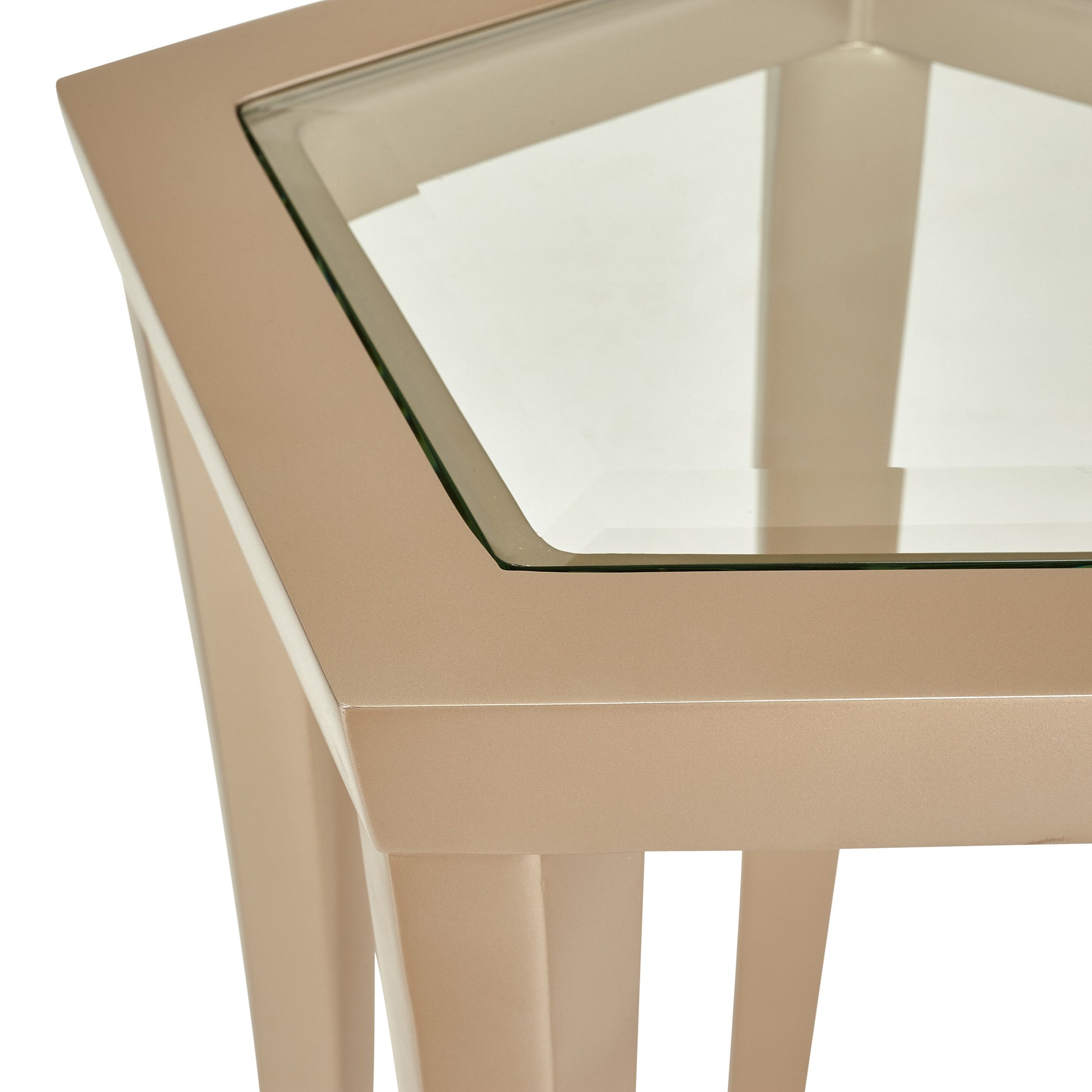 La Rachelle Medium Champagne Chairside Table - Ornate Home