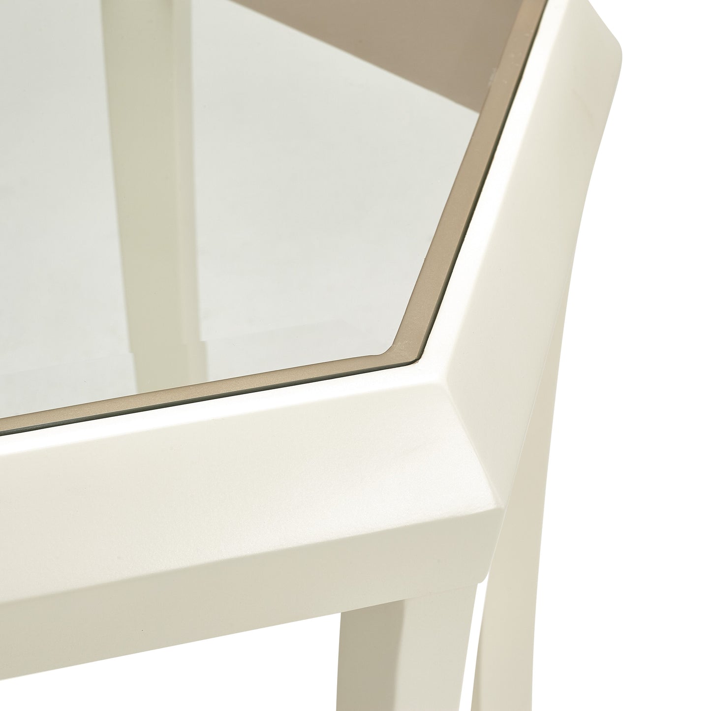 La Rachelle Medium Champagne Hexagon Accent Table - Ornate Home