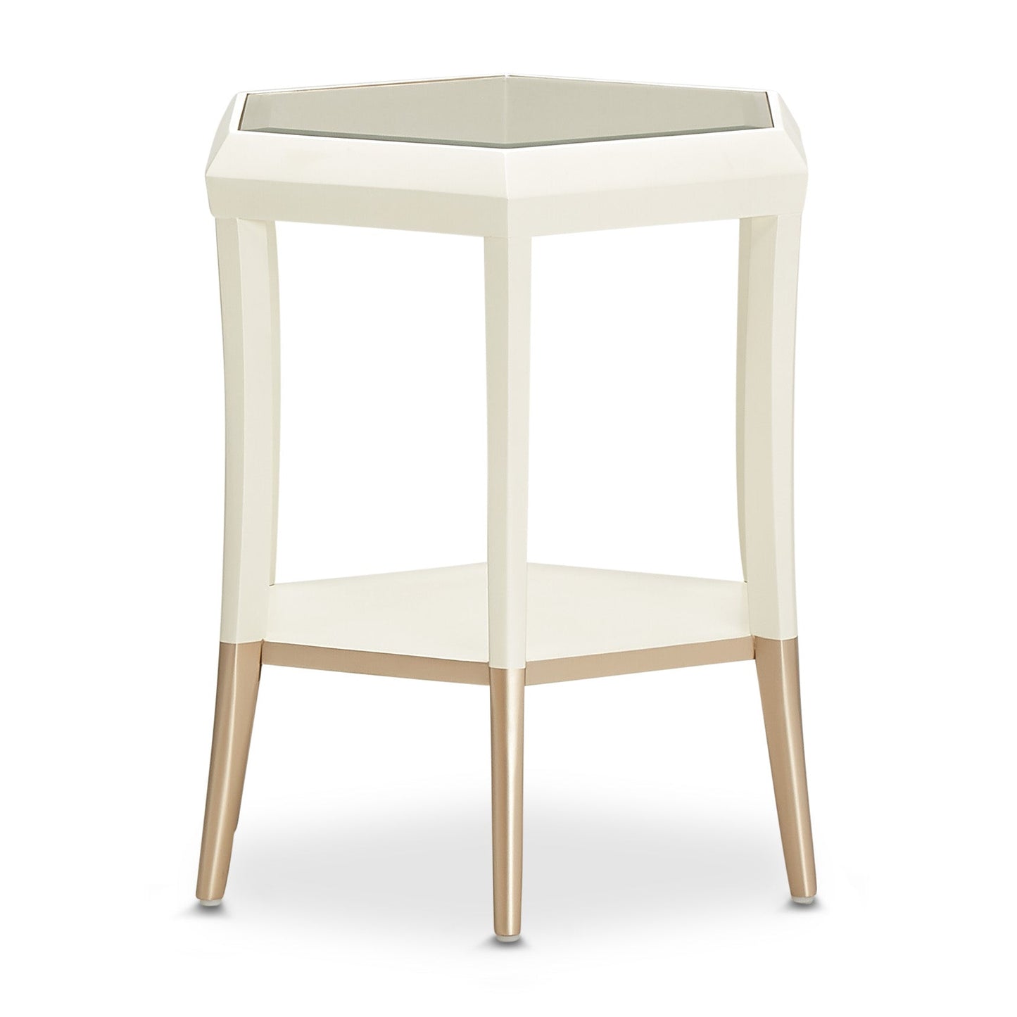 La Rachelle Medium Champagne Hexagon Accent Table - Ornate Home