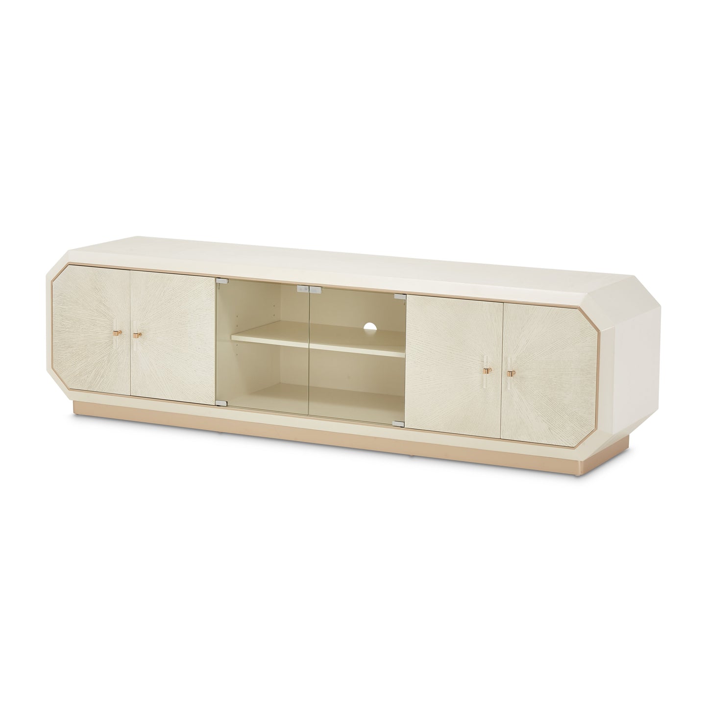 La Rachelle Medium Champagne Media Cabinet - Ornate Home