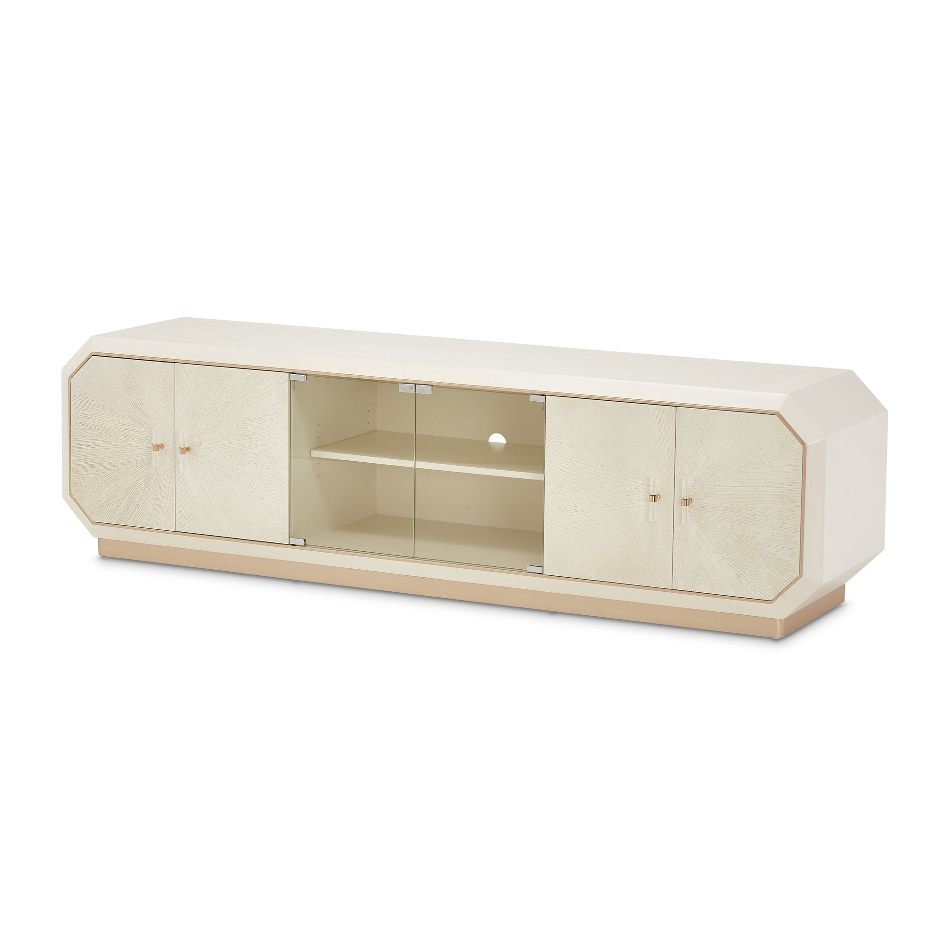 La Rachelle Medium Champagne Media Cabinet - Ornate Home