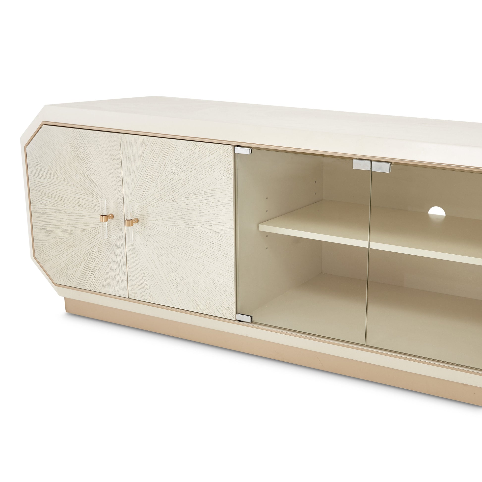 La Rachelle Medium Champagne Media Cabinet - Ornate Home
