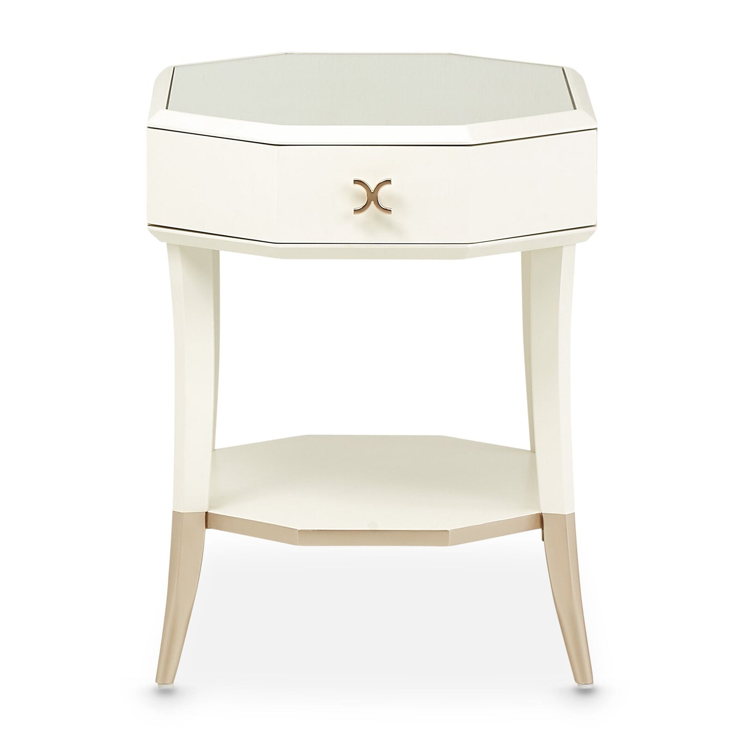 La Rachelle Medium Champagne Octagonal End Table - Ornate Home