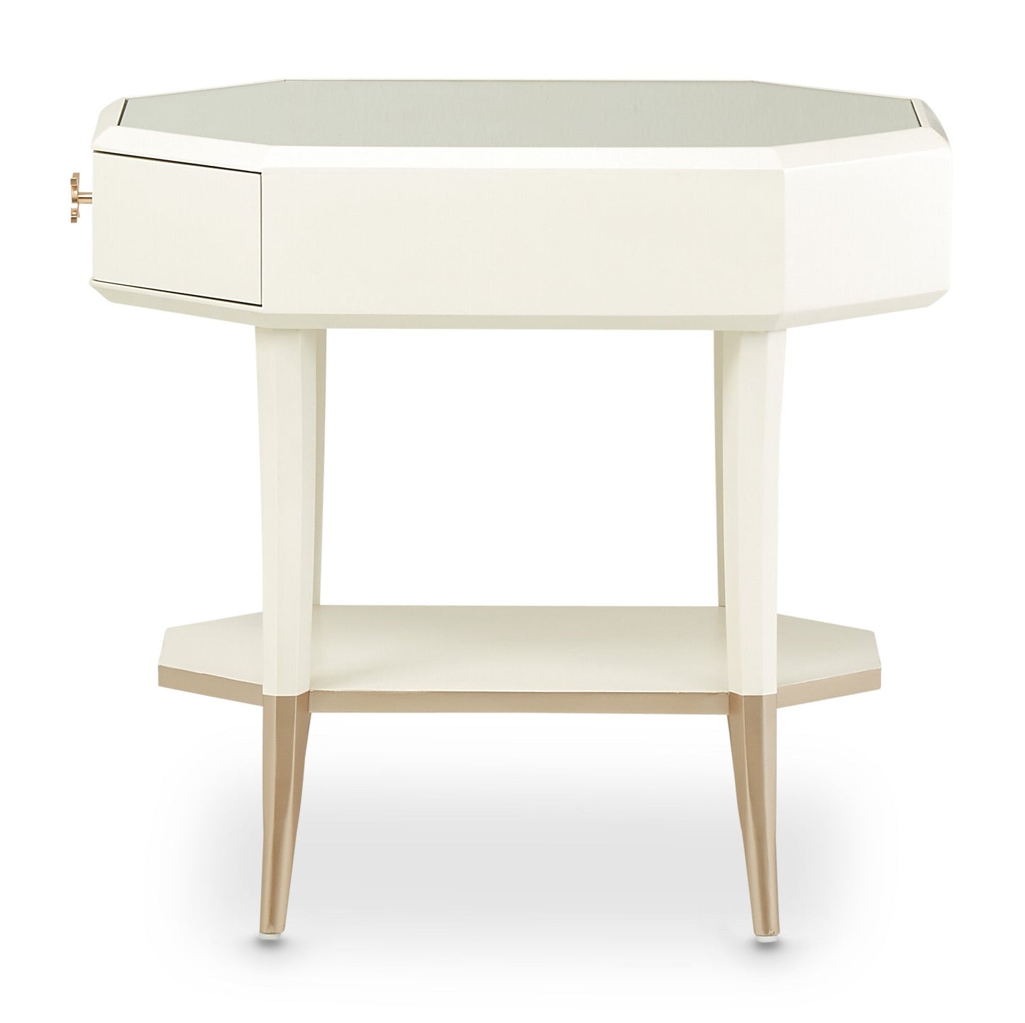 La Rachelle Medium Champagne Octagonal End Table - Ornate Home