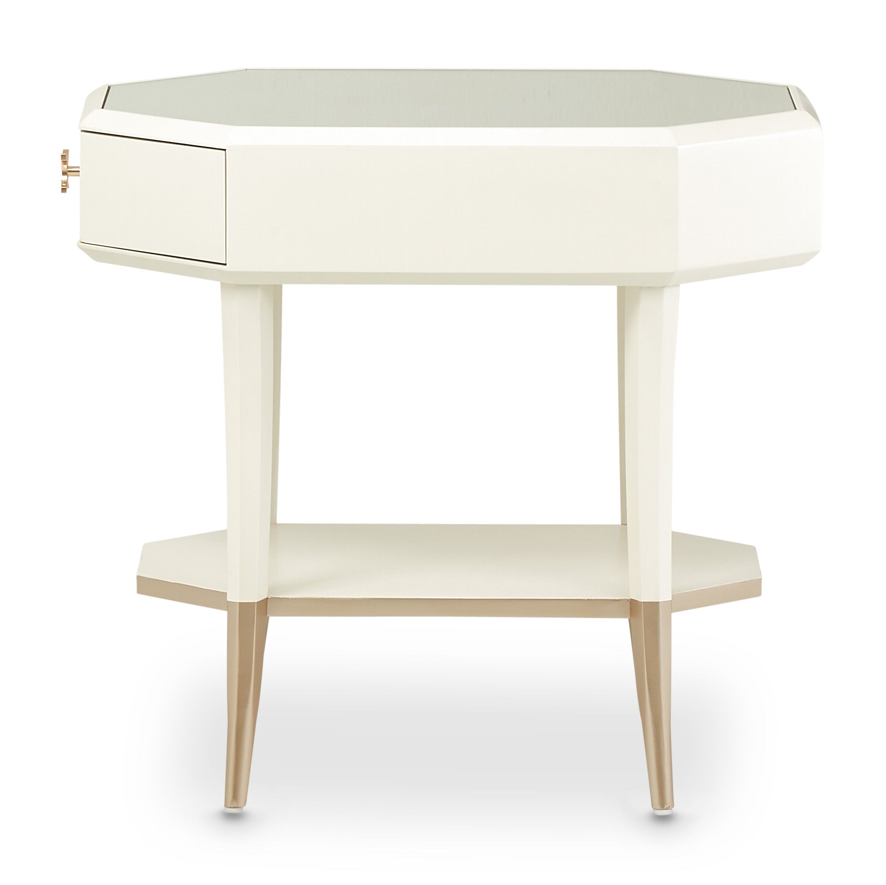 La Rachelle Medium Champagne Octagonal End Table - Ornate Home