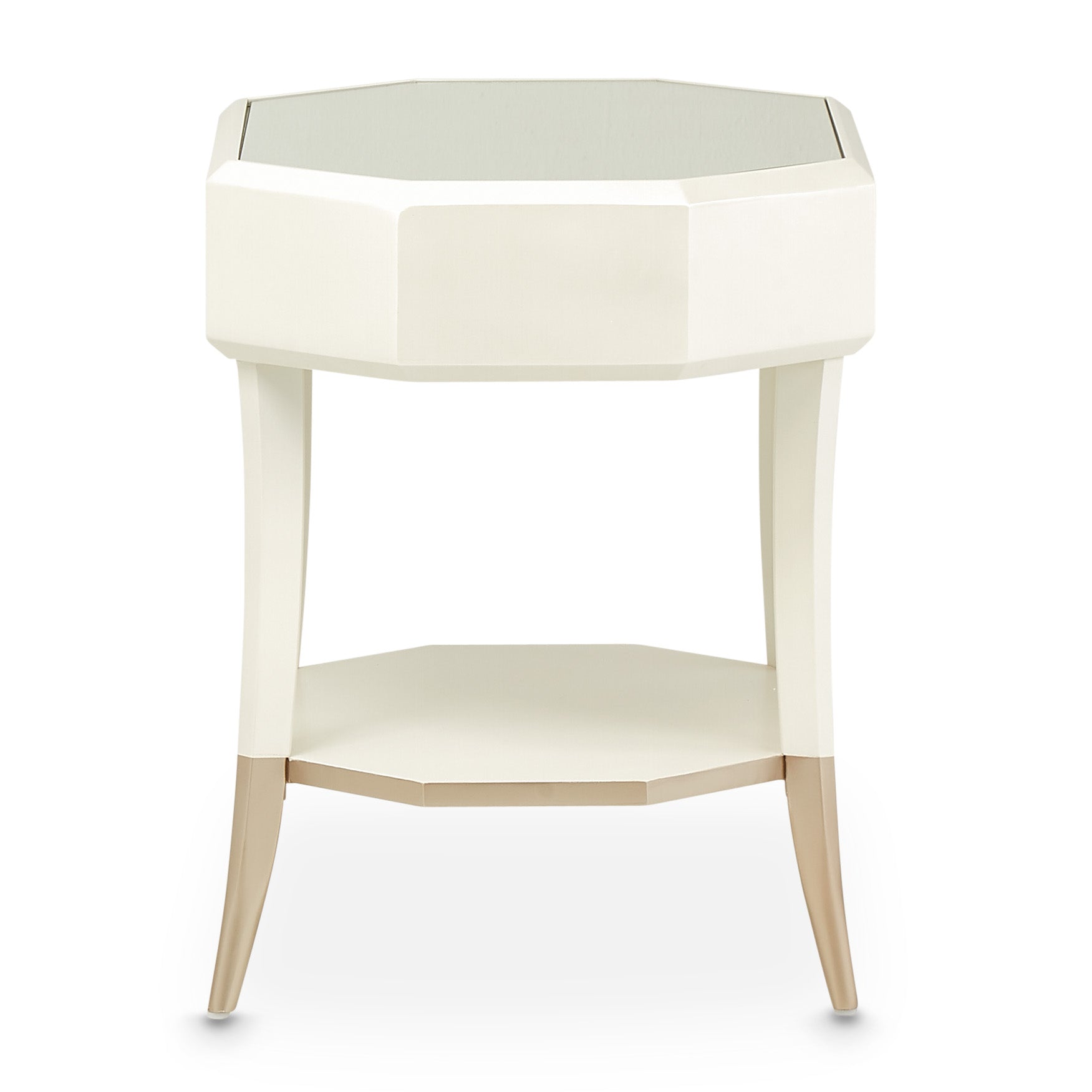 La Rachelle Medium Champagne Octagonal End Table - Ornate Home