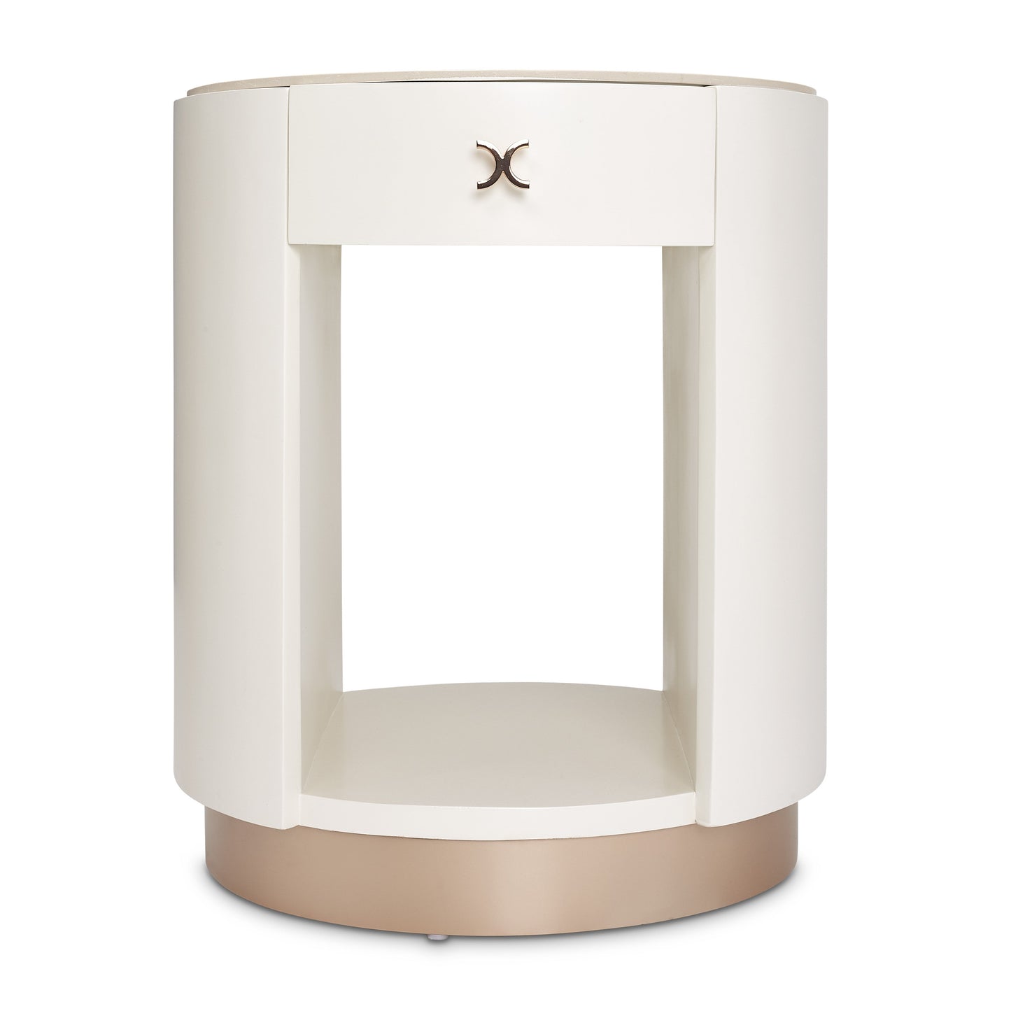 La Rachelle Medium Champagne Round End Table - Ornate Home