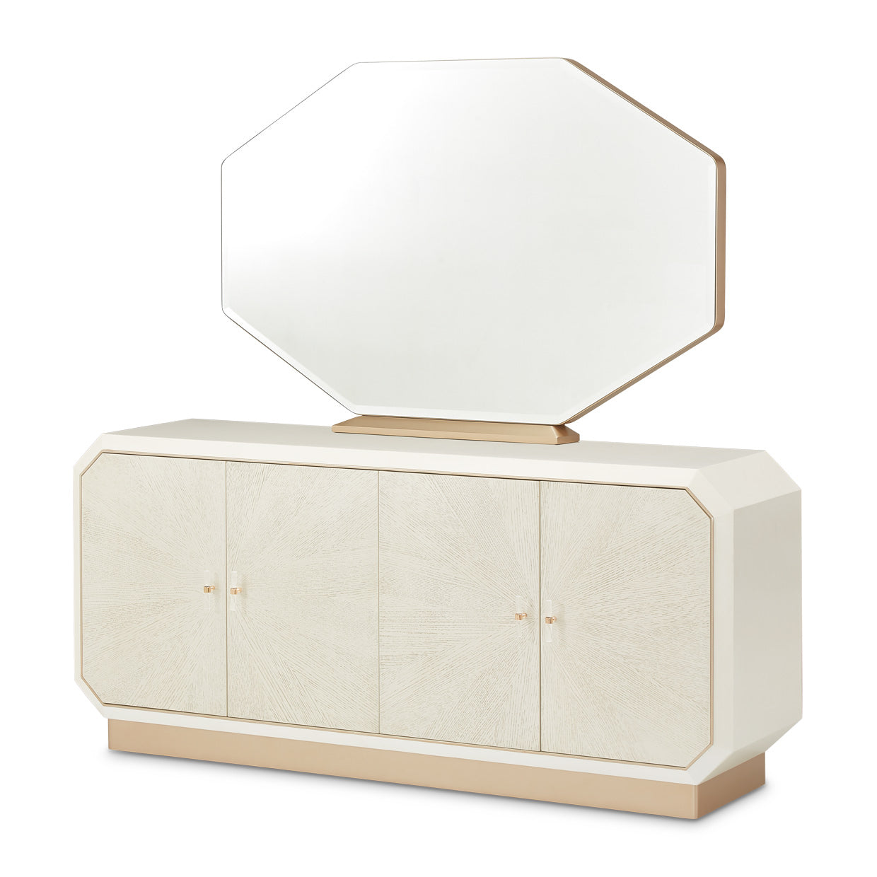 La Rachelle Medium Champagne Sideboard and Mirror - Ornate Home